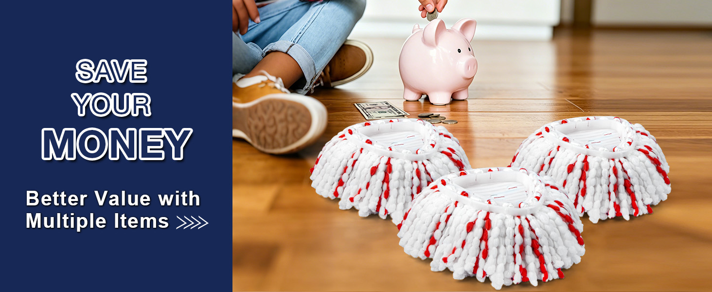 Spin mop head replacement