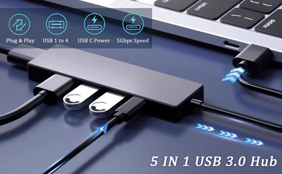 usb hub for laptop with fast charing port