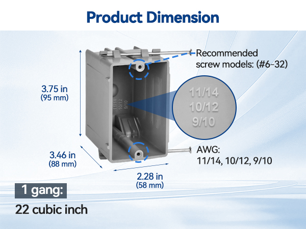 New Work Outlet Box Dimension