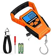 HEETA Waterproof Fish Scale Digital with Backlit LCD Display, 110lb/50kg Portable Hanging Scale F...