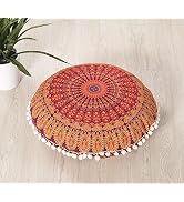 Nature's Own Meditation Floor Pillow, Round Large Pillows Seating for Adults, Bohemian Mandala Ci...