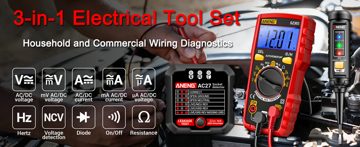 Multimeter Kit with Non Contact Voltage Tester