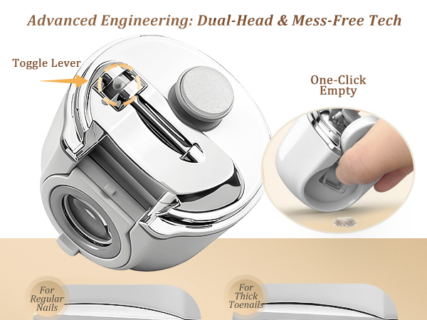 dual heads mess free nail clipper