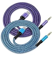 Aux Cord to USB C, [2Pack/3.3ft] USB C to 3.5mm Audio Aux Jack Cable, Type C to Aux Headphone Jac...
