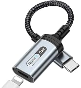 iMangoo USB-C Audio Adapter for iPhone/iPad 11 Lightning Headphone Grey | Type C Male to Female f...