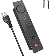 Recessed Power Strip Surge Protector, Conference Outlets with 2 AC, 2 USB-A, USB-C &amp; Wireless Fas...