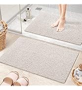 LuxStep Shower Mat Bathtub Mat,24x16 inch, Non-Slip Bath Mat with Drain, Quick Drying PVC Loofah ...