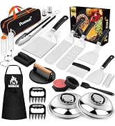 Pontual 31PCS Griddle Accessories Kit for Blackstone, Flat Top Hibachi Grill Spatula Set with 2 M...