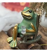 FOXMIS Miniature Solar Frog Statues for Outdoor Garden Christmas Decorations - Lawn Decor Frogs f...