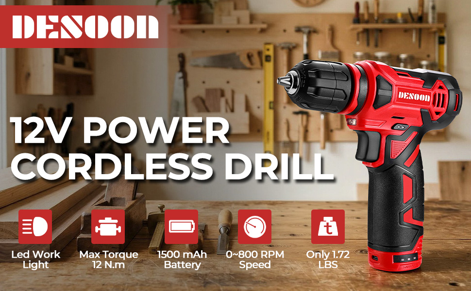 12V POWER CORDLESS DRILL