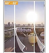 Yotache White Magnetic Screen Door Fits Door Size 60 x 80, Screen Size 62