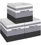 StoreHappily Storage Bins, 11 Inch Foldable Fabric Boxes with Handles and Cardboard for Closet, U...