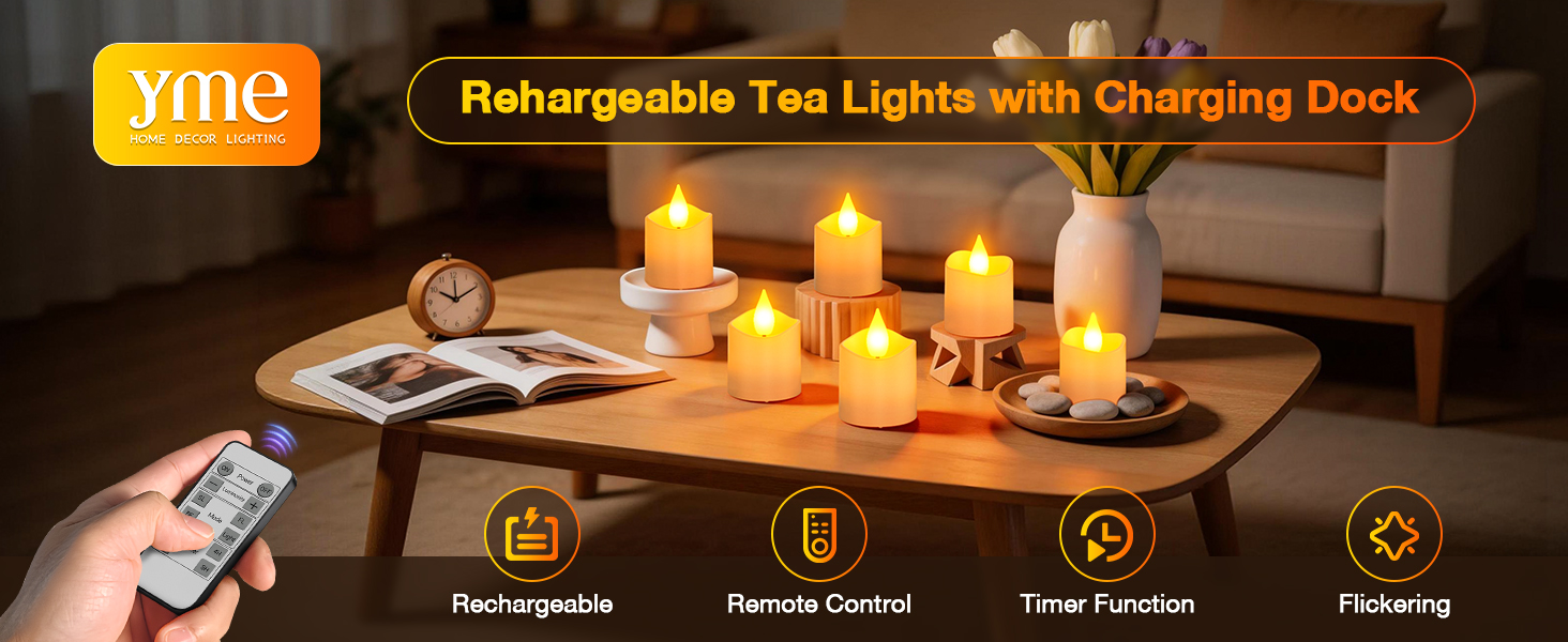 rechargeable tea lights battery operated electric white candle Home Room Decorations