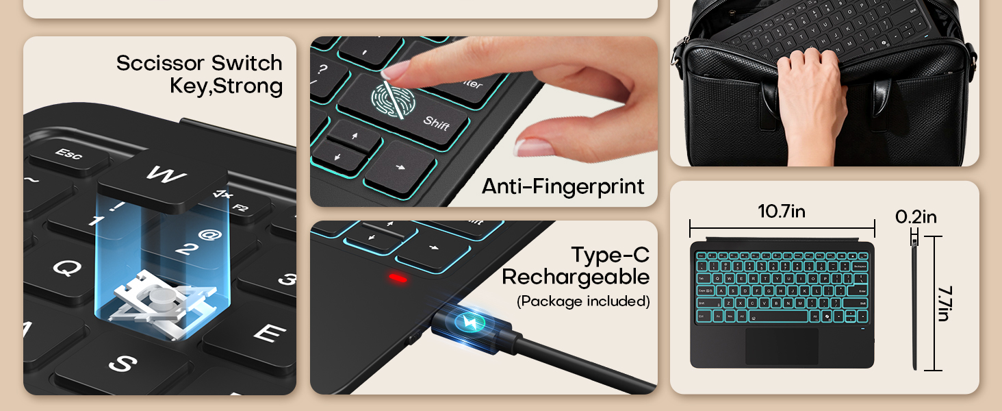 Sccissor Switch Key Type-C Rechargeable Battery