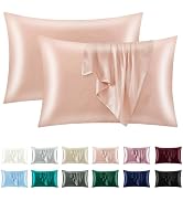 OTOSTAR Set of 2 Standard Size Satin Pillowcases, Coral Pillowcase for Hair and Skin, Soft Breath...