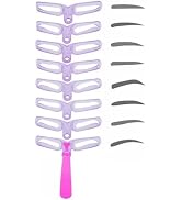 8Pcs Purple Washable Eyebrow Stencils with 8 Styles Reusable Eyebrow Stencil, Eyebrow Template, E...