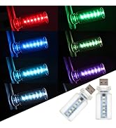 2PCS 7 Colors Car USB Lights,Mini Car USB Night Light Touch Dimmable Led Filament Lamp,Portable G...