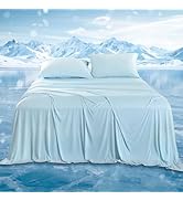 DOWNCOOL Cooling Sheets Queen, Cooling Bed Sheets for Hot Sleepers and Night Sweats, Q-Max>0.4, 4...