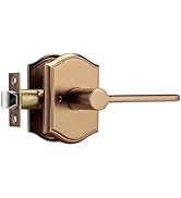 parro Interior Door Handles for Bath &amp; Bedroom,Rose Gold Door Handles Push Lock with Camelot Trim...