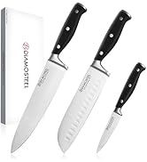 diamosteel Knife Set 3-Piece, Include Chef &amp; Santoku &amp; Paring Knife, Professional High Carbon Sta...