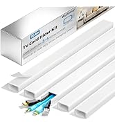 Cord Covers for 3-4 Wires on Wall, Wuitaouy 70.8in Cord Hider Kit, Self-Adhesive Wire Hider Wire ...