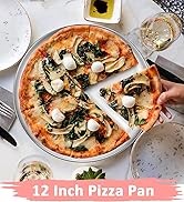 Pizza Baking Pan Pizza Tray - Deedro 12 inch Stainless Steel Pizza Pan Round Pizza Baking Sheet O...