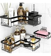 RAOZBE Corner Shower Caddy, 3 Pack Adhesive Shower Organizers, Rustproof Stainless Steel Shower S...
