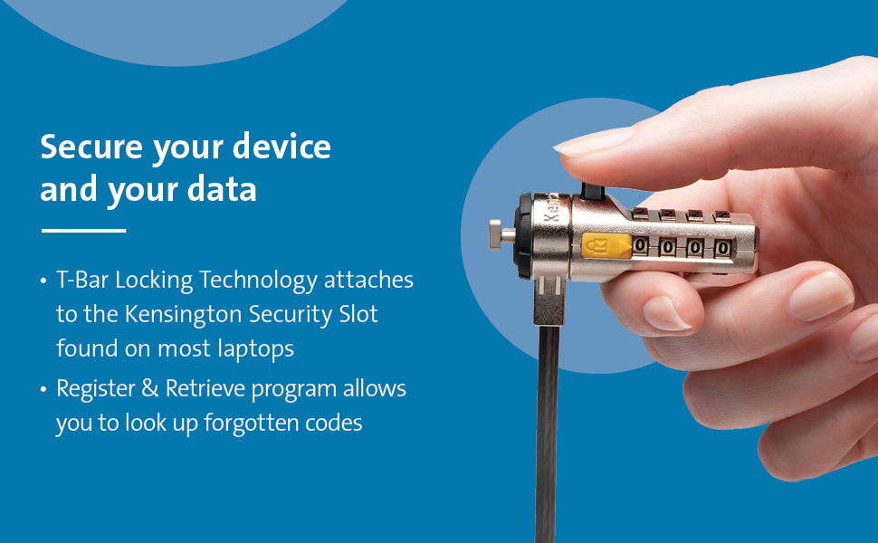 Kensington Combination Cable Lock for Laptops and Other Devices
