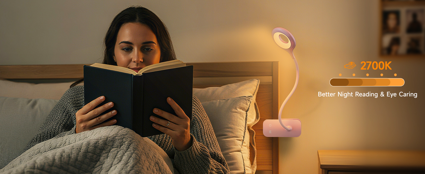 pink bedside light.