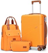 Cosbarn Carry On Luggage 22x14x9 Airline Approved, 20 Inch Carry on Suitcases with Wheels, ABS Li...
