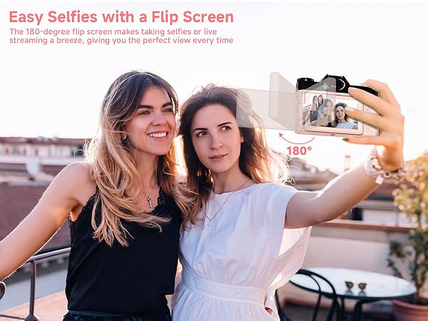 Flip Screen,4k camera for video recording,4k digital camera,point and shoot camera portable camera