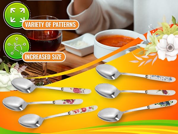 mixing spoons long spoons cucharas para comer stainless serving spoons big spoon eating utensils