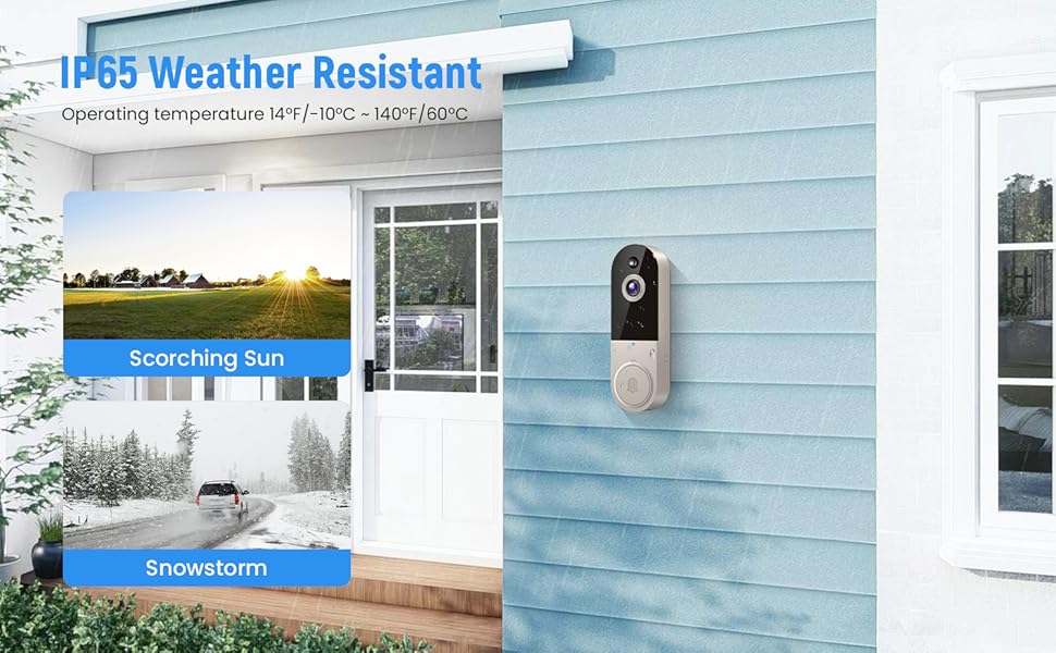 Wireless doorbell camera Weather Resistant