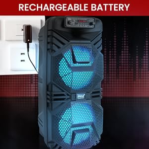 Pyle Bluetooth PA Speaker System - 600W Rechargeable Outdoor Bluetooth