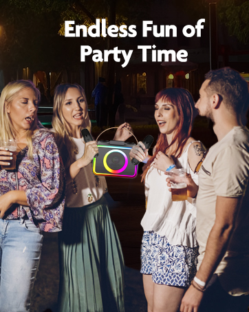 Karaoke Machine, Portable Bluetooth Karaoke Speaker with 2 Wireless Microphones