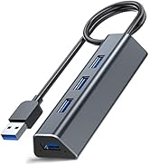 MEANHIGH USB 3.0 Hub 4-Port USB A Splitter Ultra-Slim USB Data Hub Portable USB Port Expander, Ch...