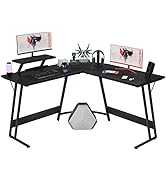 Homall L Shaped Gaming Desk Computer Corner Desk PC Gaming Desk Table with Large Monitor Riser St...