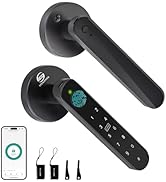 CHEN LCLILICHEN Fingerprint Door Lock, 5-in-1 Smart Door Knob with Handle, Biometric Keyless Entr...