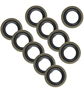 10PCS M14 Oil Drain Plug Gasket,Metal Rubber Crush Washer Oil Drain Plug OEM#097-828CD,E0FZ-6734-...