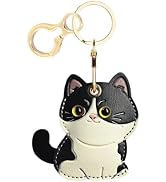 ZOUITY Leather Keychain holder Protective Case Compatible with Apple AirTag | Cute Drop-proof Cov...