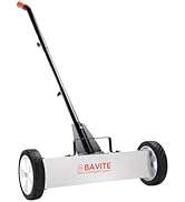E BAVITE 45Lbs Nail Magnetic Sweeper,17 Inches Heavy Duty Telescopic Magnet Broom Large Rolling N...