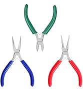 WORKPRO Jewelry Pliers Set, 3 Pack Jewelry Making Tool Kit- Needle Nose Plier/Chain Nose Plier, R...