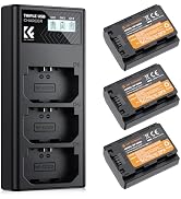 K&amp;F CONCEPT 3-Pack NP-FZ100 Battery and Upgraded LCD Battery Charger Compatible with Sony A7iii, ...