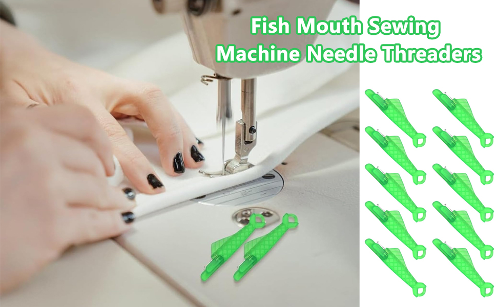 10 Pcs Fish Mouth Sewing Machine Needle Threader,2024 New Upgraded Automatic Sewing Needle Threader