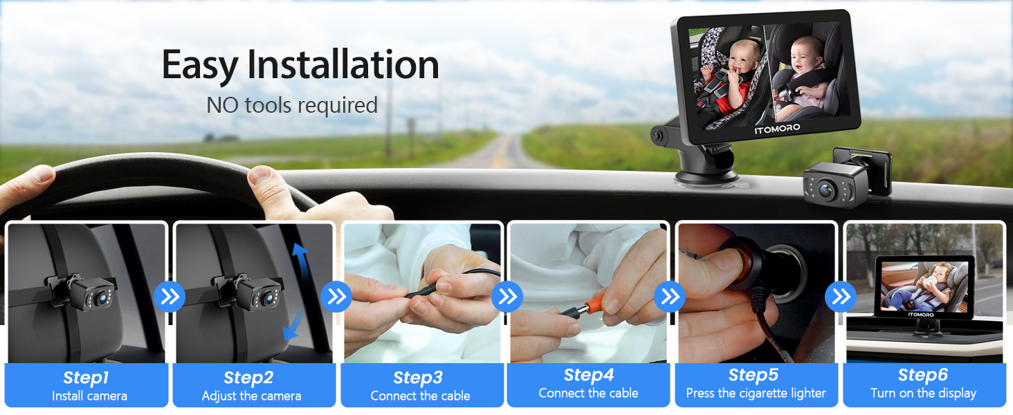 car baby camera is very easy to install