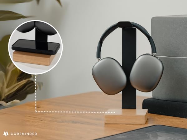 headphone holder wood headphones stand for desk