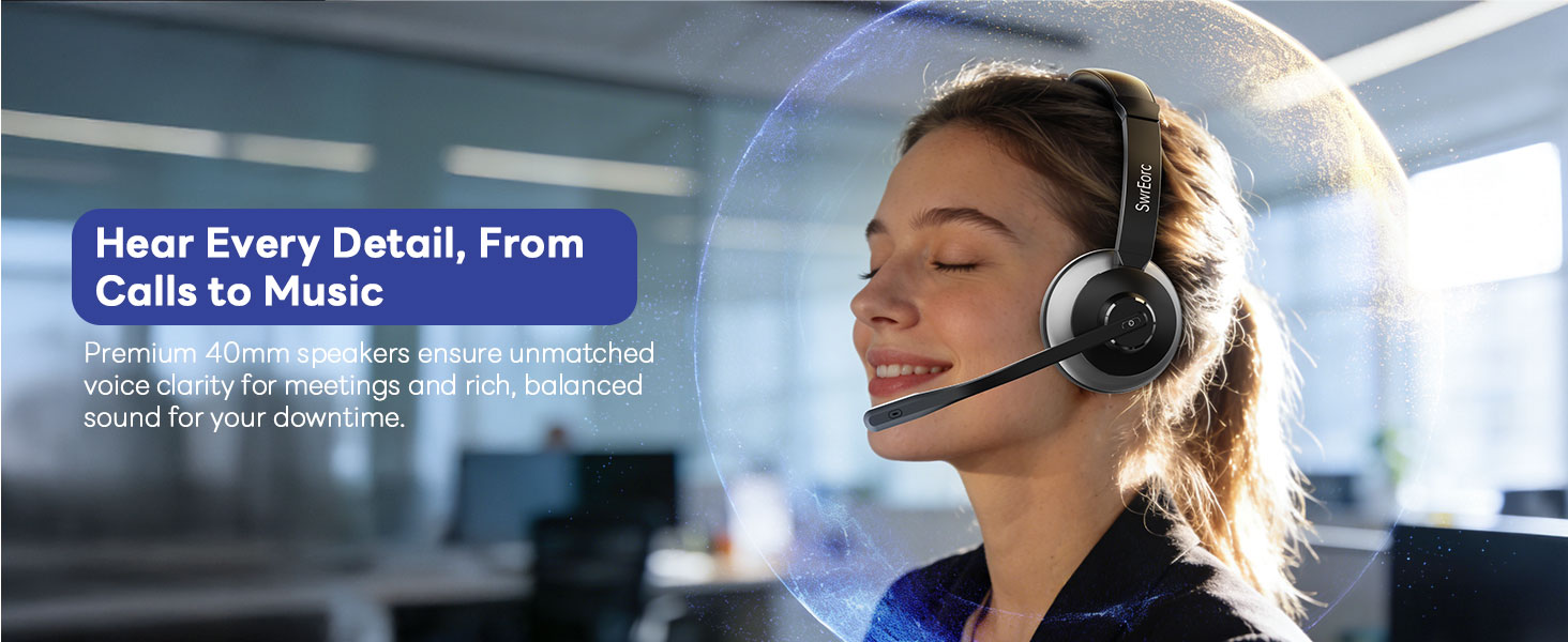 wireless headset with microphone for pc