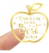 G2PLUS Teachers Appreciation Day Stickers, 60PCS Thank You to The Best Teacher Stickers, 2 in Rou...