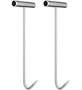 DOITOOL 2Pcs Heavy Duty Manhole Cover Hook Lifter, T-Shaped Stainless Steel Manhole Lifting Hooks...