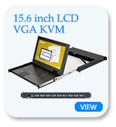 8 Port Rack Mount LCD KVM Console, Yinker VGA KVM Switch with 15.6 inch LCD Monitor, Fit 1U 19